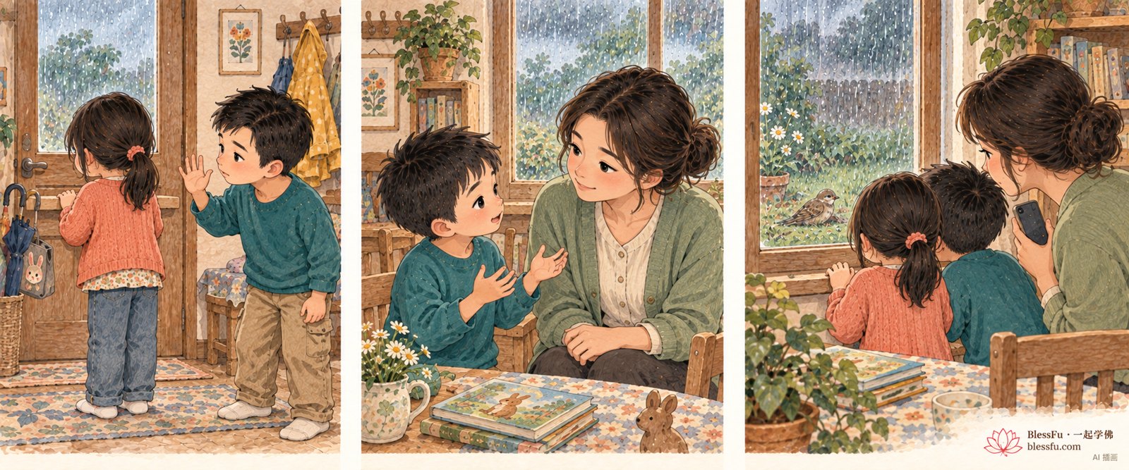念头来了，不一定跟着走 · 课程故事插画