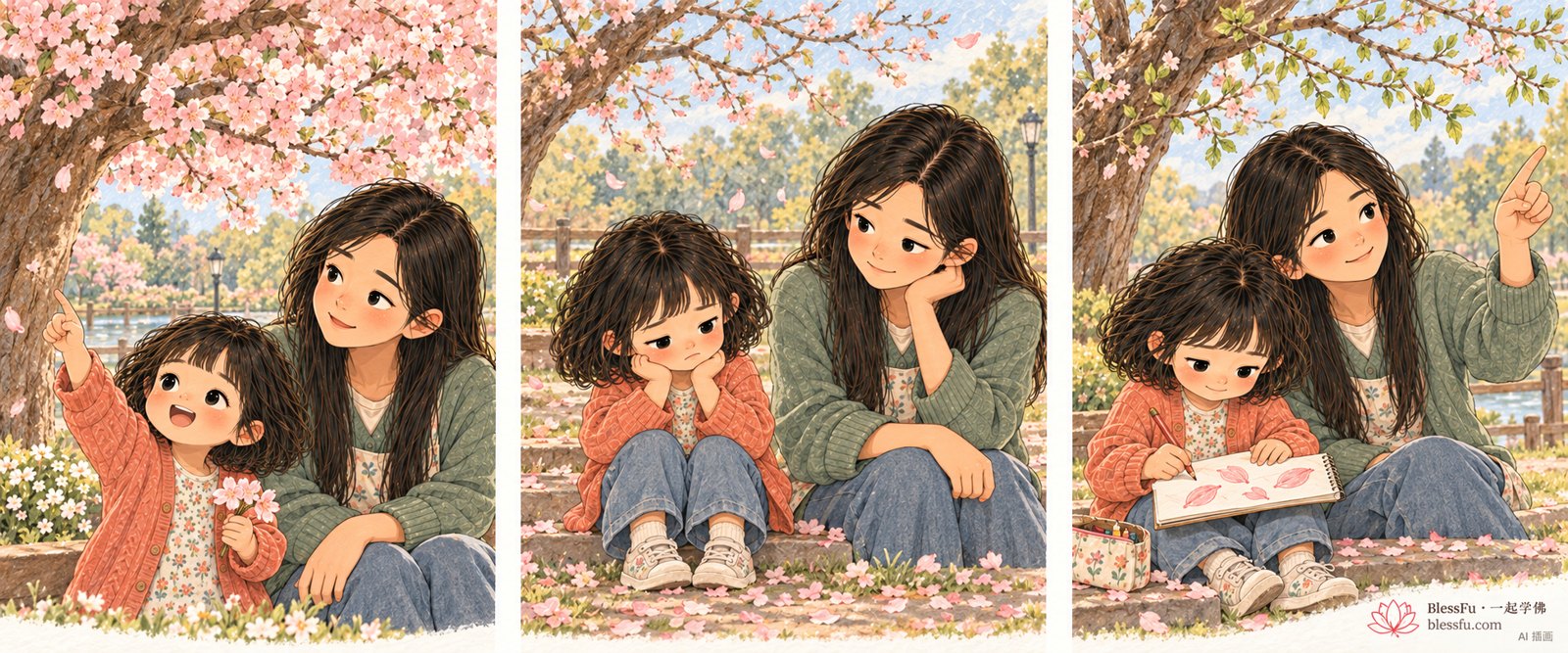 花开之后，叶子来了 · 课程故事插画