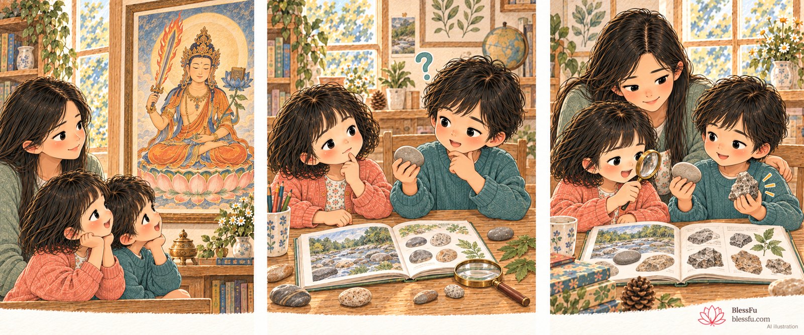 文殊：把问题问明白 · 课程故事插画